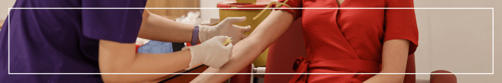 woman donating blood