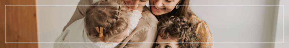 young family cuddling